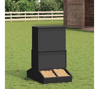 vidaXL Pig Feeder Black 82 x 51 x 91.5 cm Cold-Rolled Steel