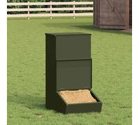 vidaXL Pig Feeder Olive Green 55 x 38 x 76 cm Cold-Rolled Steel