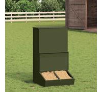 vidaXL Pig Feeder Olive Green 55 x 51 x 91.5 cm Cold-Rolled Steel