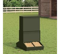 vidaXL Pig Feeder Olive Green 82 x 51 x 91.5 cm Cold-Rolled Steel