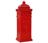 vidaXL Pillar Letterbox Aluminium Vintage Style Rustproof Red Mail Post Box