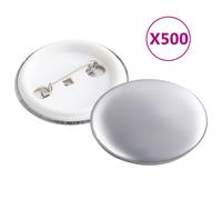 vidaXL Pinback Button Parts 500 Sets 37 mm