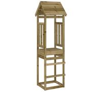 vidaXL Pine Play Tower 52.5x46.5x206.5 cm - Impregnated Wooden Playhouse for Backyard/Garden, Brown, Outdoor Children’s Playground Frame