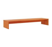 vidaXL Pine Wood Monitor Stand - Wax Brown, 100x27x15 cm, Rustic Solid Wood Desk Riser, Office/Living Room