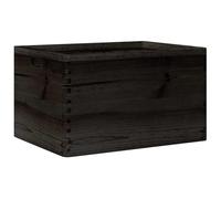 vidaXL - pine wood storage box/wooden crate - 40x30x23 cm - black rustic chest - toy/tool organizer for bedroom/living room/office