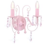 vidaXL Pink Bead Wall Lamp - 2xE14 Sockets, Beaded Acrylic Glam, Living Room Light Fixture 281592