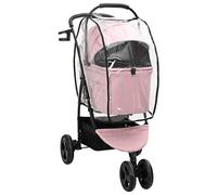 vidaXL Pink Pet Dog Cat Trolley with 3 Wheels Durable Oxford Fabric Size:78 x 54 x 101cm Folding Design and Safety Brake