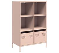 vidaXL Pink Steel Highboard Sideboard/Cabinet 68x39x103.5cm - Modern Storage Furniture for Living Room/Bedroom/Office