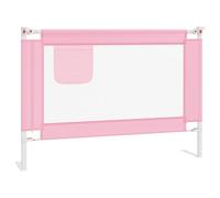 vidaXL Pink Toddler Bed Rail, Adjustable Height Safety Rail, 90x25cm Size, Durable Fabric and Metal Construction, Easy-Clean, Child-Friendly Design
