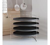 vidaXL Pizza Pans 4 pcs with Rack Ø 28 cm Steel