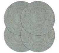 vidaXL Placemats 4 pcs Plain Olive Green 38 cm Round Jute