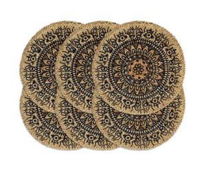 Vidaxl Placemats 6 Pcs Dark Blue 38 Cm Round Jute Placemats