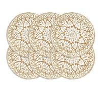 vidaXL Placemats 6 pcs White 38 cm Round Jute