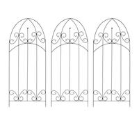 vidaXL Plant Climbing Racks 3 pcs Black 40x100cm Iron Flower