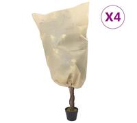 vidaXL Plant Fleece Covers with Drawstring 4 pcs, Frost Protection for Plants Po