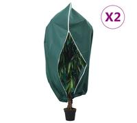 vidaXL Plant Fleece Covers with Zip 2 pcs 70 g/m² 1.2x1.8 m