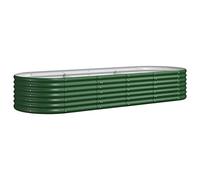 vidaXL Garden Raised Bed Powder-coated Steel 224x80x36 cm Green, Green