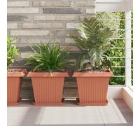 vidaXL Plant Pots 24 pcs Brick Red 33 x 33 x 26 cm Plastic