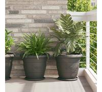 vidaXL Plant Pots 6 pcs Black Ø 39 x 32 cm Plastic