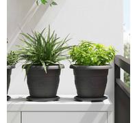 vidaXL Plant Pots 6 pcs Black Ã 22 x 18 cm Plastic