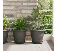 vidaXL Plant Pots 6 pcs Black Ã 26 x 21.5 cm Plastic