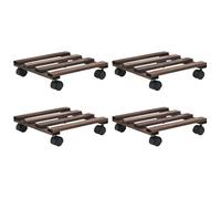 vidaXL Plant Rollers 4 pcs Cedar Wood 25x25 cm UK HOT