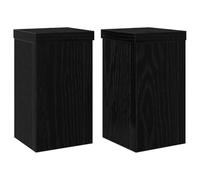 vidaXL Plant Stand 2 pcs Black oak 10 x 10 x 18 cm Engineered Wood, Living Room Plant Stand, Rectangular Display, Indoor Planter for Herbs, Botanical Decor, Outdoor Garden Accessory