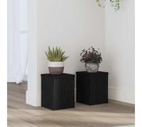 vidaXL Plant Stand 2 pcs Black Oak 15 x 15 x 20 cm Engineered Wood