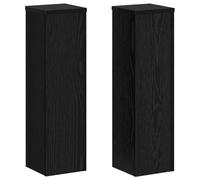 vidaXL Plant Stand 2 pcs Black oak 17 x 17 x 60 cm Engineered Wood, Living Room Plant Stand, Rectangular Display, Indoor Planter for Herbs, Botanical Decor, Outdoor Garden Accessory