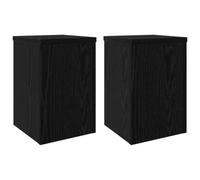 vidaXL Plant Stand 2 pcs Black oak 20 x 20 x 30 cm Engineered Wood, Living Room Plant Stand, Rectangular Display, Indoor Planter for Herbs, Botanical Decor, Outdoor Garden Accessory