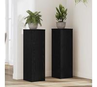 vidaXL Plant Stand 2 pcs Black oak 25 x 25 x 80 cm Engineered Wood, Living Room Plant Stand, Rectangular Display, Indoor Planter for Herbs, Botanical Decor, Outdoor Garden Accessory