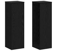 vidaXL Plant Stand 2 pcs Black oak 25 x 25 x 80 cm Engineered Wood, Living Room Plant Stand, Rectangular Display, Indoor Planter for Herbs, Botanical Decor, Outdoor Garden Accessory