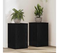 vidaXL Plant Stand 2 pcs Black Oak 30 x 30 x 50 cm Engineered Wood