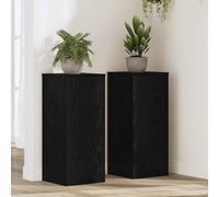 vidaXL Plant Stand 2 pcs Black Oak 30 x 30 x 70 cm Engineered Wood