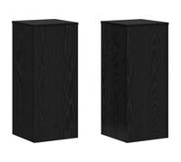 vidaXL Plant Stand 2 pcs Black oak 30 x 30 x 70 cm Engineered Wood, Living Room Plant Stand, Rectangular Display, Indoor Planter for Herbs, Botanical Decor, Outdoor Garden Accessory