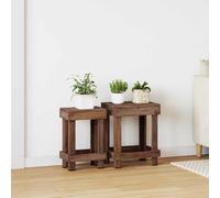 vidaXL Plant Stand 2 pcs Brown 70 x 11 x 27 cm Mahogany Wood, Garden and Terrace