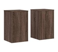 vidaXL Plant Stands 2 pcs, Plant Pot Stand for Indoor Living Room, Plant Holder for Decorative, Flower Stand Flower Pot, Brown Oak Engineered wood