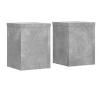 vidaXL Plant Stands 2 pcs, Plant Pot Stand for Indoor Living Room, Plant Holder for Decorative, Flower Stand Flower Pot, Concrete Grey Engineered Wood