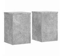 vidaXL Plant Stands Set of 2 - Hollow Engineered Wood, Concrete Grey, 25x25x35 cm, 50 kg capacity