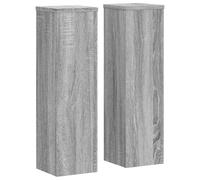 vidaXL Plant Stand 2pcs, Plant Pot Stand for Indoor Living Room, Plant Holder for Decorative, Flower Stand Flower Pot, Grey Sonoma Engineered Wood