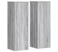 vidaXL Plant Stands 2 pcs, Plant Pot Stand for Indoor Living Room, Plant Holder for Decorative, Flower Stand Flower Pot, Grey Sonoma Engineered Wood