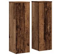 vidaXL Plant Stand Old Wood - 2pcs, 25x25x80 cm Engineered Wood, Brown, Indoor/Outdoor