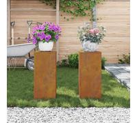 vidaXL Plant Stand 2 pcs Rusty 24 x 24 x 55 cm Weathering Steel