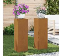 vidaXL Plant Stand 2 pcs Rusty 24 x 24 x 75 cm Weathering Steel