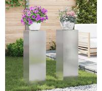vidaXL Plant Stand 2 pcs Silver 24 x 24 x 75 cm Stainless steel
