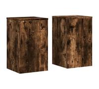 vidaXL Plant Stands 2 pcs, Plant Pot Stand for Indoor Living Room, Plant Holder for Decorative, Flower Stand Flower Pot, Smoked Oak Engineered wood