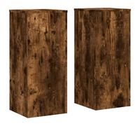 vidaXL Plant Stands Smoked Oak Engineered Wood 30x30x70 cm Set of 2 Indoor/Outdoor