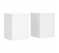 vidaXL Plant Stand 2 pcs White 15 x 15 x 20 cm Engineered Wood