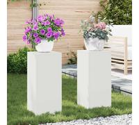 Plant stand steel white 24 x 24 x 55 cm modern minimalist outdoor patio display