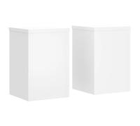 vidaXL Plant Stands – Patio Flower Stand 2 pcs, White Engineered Wood, 25x25x35 cm, 50 kg